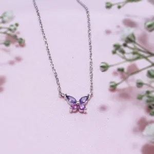 Zircon Studded Butterfly Necklace
